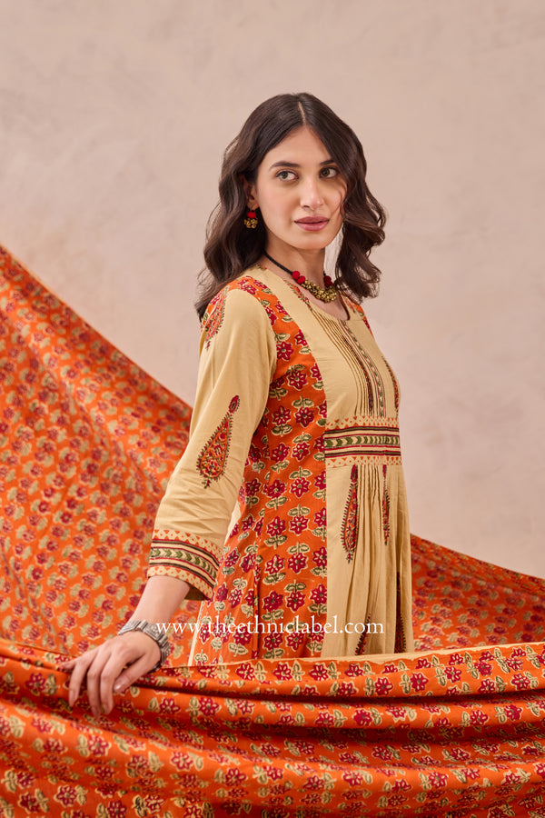 "Dastaan" Hand Block Printed Cotton kurta