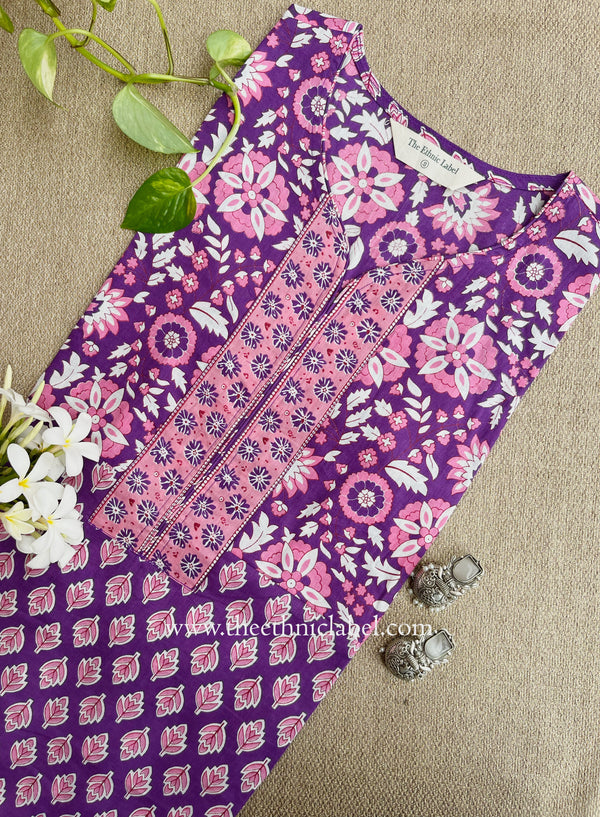 "Noorvy" Jaal Printed Cotton kurta