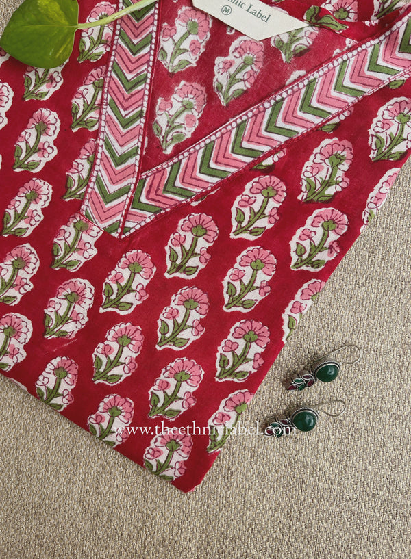 "Neerja" Hand Block Printed Cotton Co-Ord Set (2 pc)