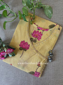 "Akshara" Yellow Angrakha Cotton kurta