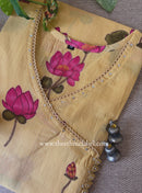 "Akshara" Yellow Angrakha Cotton kurta