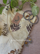 "Dharti" Cream Angrakha Cotton kurta