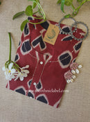 "Abeer" Maroon Kantha Cotton kurta