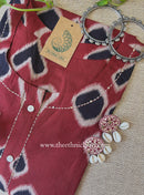 "Abeer" Maroon Kantha Cotton kurta