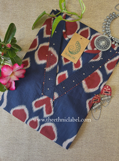 "Sifra" Blue Printed Cotton kurta