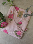 Siksha Peach Angrakha Cotton kurta