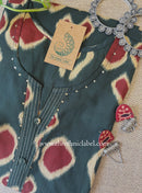 "Vriksh" Bottle Green Printed Cotton kurta