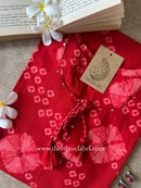 "Sur" Bandhani Printed Red Cotton kurta