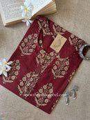 "Rumi" Maroon Cotton kurta - Big Size