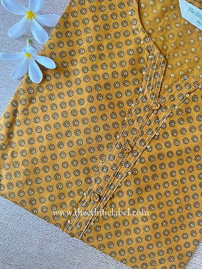 "Shringaar" Mustard Cotton kurta - Big Size