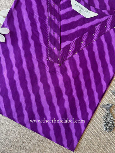 "Siya" Lehriya Printed Cotton kurta - Big Size