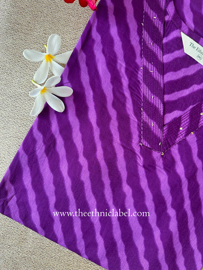 "Siya" Lehriya Printed Cotton kurta - Big Size