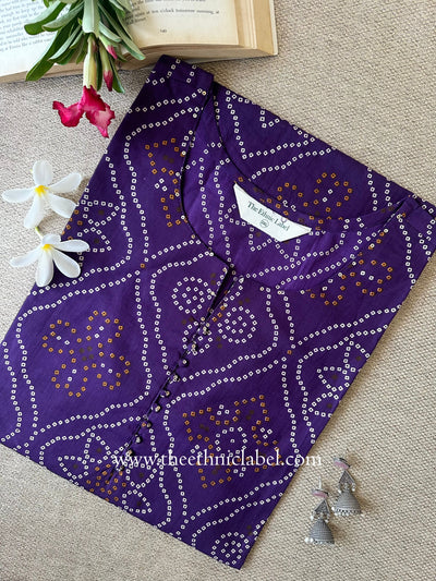"Chundri" Bandhani Printed Cotton kurta - Big Size