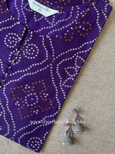 "Chundri" Bandhani Printed Cotton kurta - Big Size