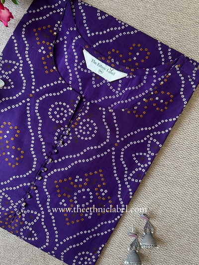 "Chundri" Bandhani Printed Cotton kurta - Big Size