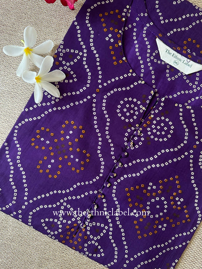 "Chundri" Bandhani Printed Cotton kurta - Big Size