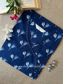 "Fiza" Blue Cotton kurta - Big Size