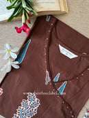 "Surabhi" Brown Cotton kurta - Big Size