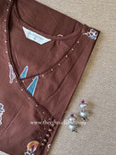 "Surabhi" Brown Cotton kurta - Big Size