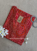 "Ritu" Red Bandhani Printed Cotton kurta - Big Size