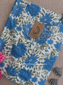 "Anamika" Cream Cotton kurta - Big Size