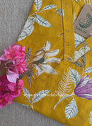 "Kushal" Mustard Cotton kurta - Big Size