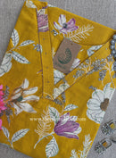 "Kushal" Mustard Cotton kurta - Big Size