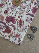"Saloni" Cream Cotton kurta - Big Size