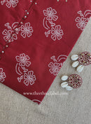 "Roojhan" Maroon Cotton kurta - Big Size