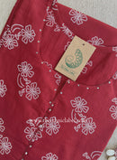 "Roojhan" Maroon Cotton kurta - Big Size