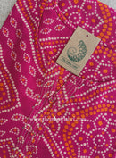 "Ritu" Rani Bandhani Printed Cotton kurta - Big Size