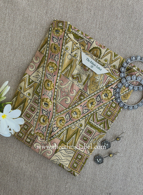 "Nivara" Hand Block Printed Bagru Cotton kurta