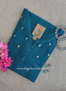 "Mumtaz" Rama Green Mirror Work Cotton kurta