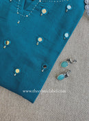 "Mumtaz" Rama Green Mirror Work Cotton kurta