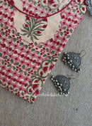 "Muskan" Hand Block Printed Bagru Cotton kurta