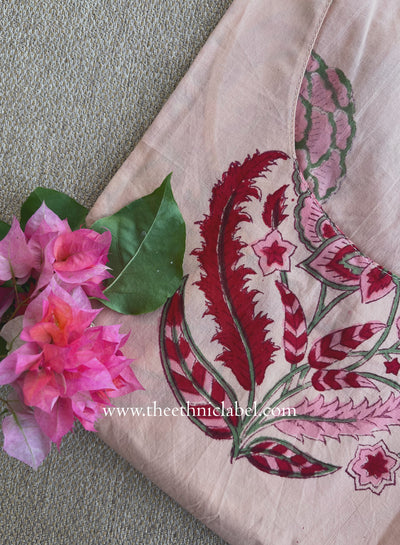 "Mumtaz" Hand Block Printed Bagru Cotton kurta