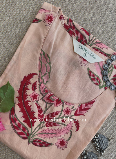 "Mumtaz" Hand Block Printed Bagru Cotton kurta