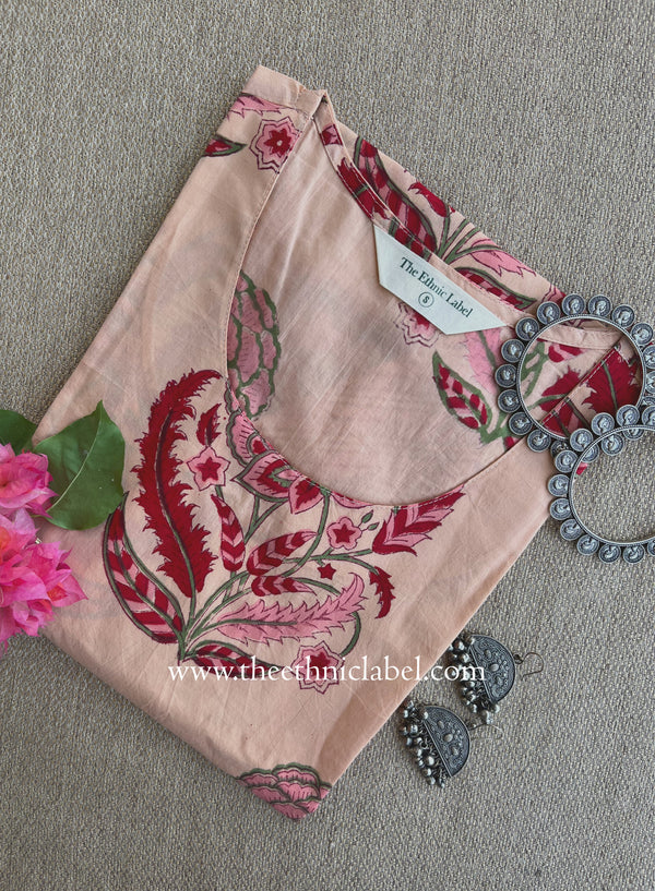 "Mumtaz" Hand Block Printed Bagru Cotton kurta