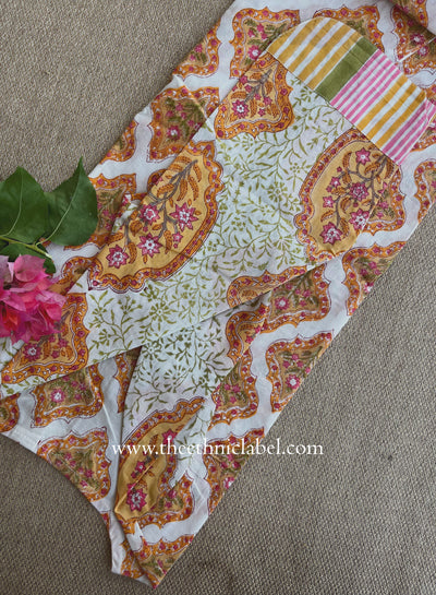 "Kesar" Hand Block Printed Cream Cotton kurta