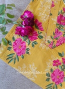 "Farhat" Yellow Cotton kurta - Big Size