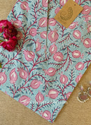 "Dua" Blue Cotton kurta - Big Size