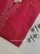 "Tiona" Maroon Printed Cotton kurta