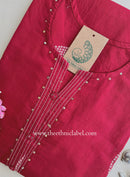 "Tiona" Maroon Printed Cotton kurta