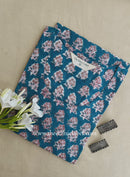 "Shaan" Hand Block Printed Blue Cotton kurta