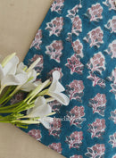 "Shaan" Hand Block Printed Blue Cotton kurta
