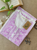 "Sutrika" Lavender Embroidered Cotton kurta