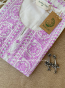 "Sutrika" Lavender Embroidered Cotton kurta