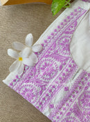 "Sutrika" Lavender Embroidered Cotton kurta