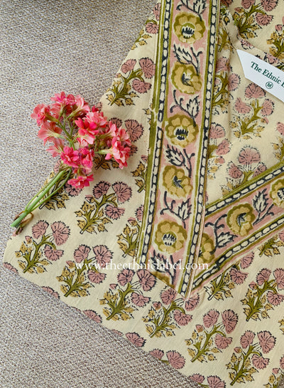 "Mittika" Hand Block Printed Bagru Cotton kurta