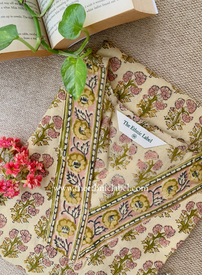 "Mittika" Hand Block Printed Bagru Cotton kurta